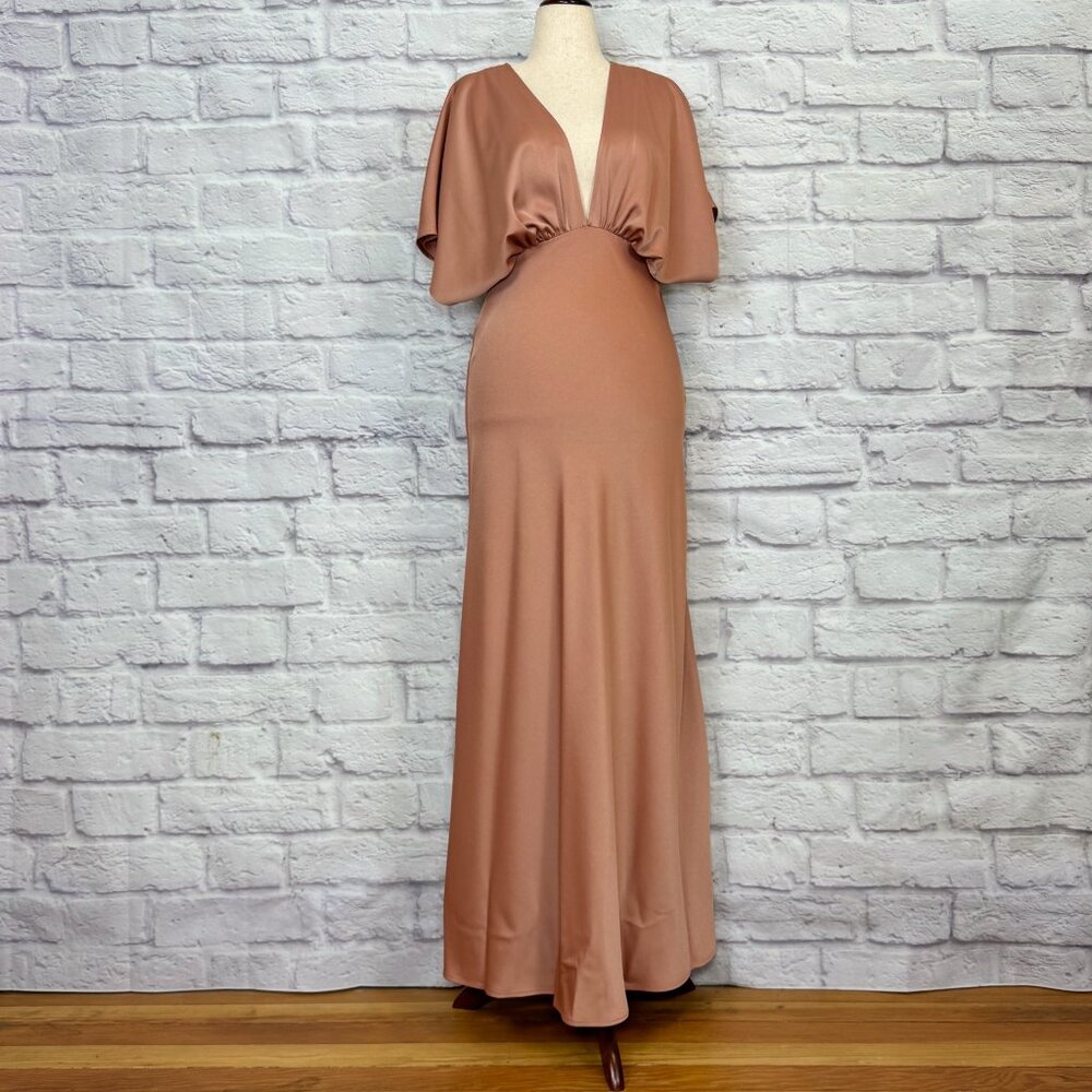 Anthropologie Bhldn Leila Deep V Flutter Sleeve S… - image 1